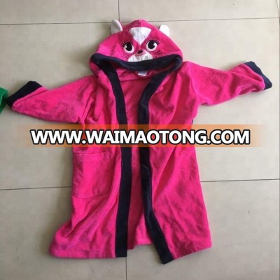 Children fluffy bathrobes animal design children bathrobe with hooded